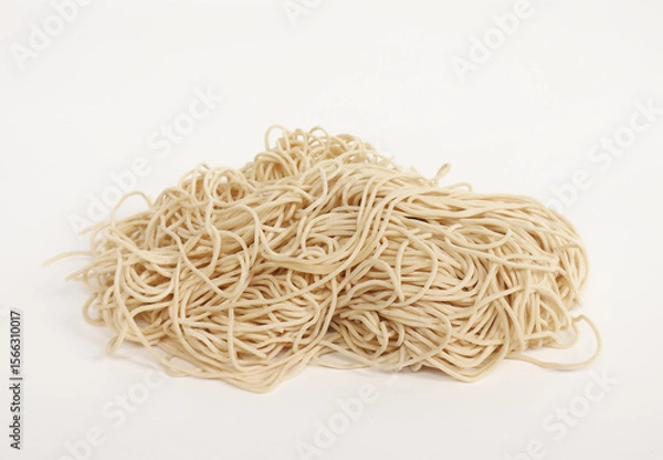 Obraz raw ramen noodle isolated on white background. fresh egg ramen noodle isolated on white background.