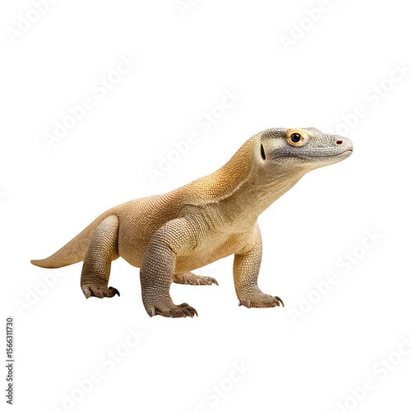 Fototapeta Komodo Dragon Reptile Tan Scales isolated on a transparent background 1