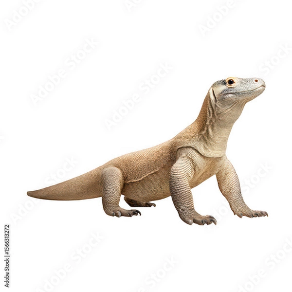 Fototapeta Komodo Dragon Reptile Tan Scales isolated on a transparent background