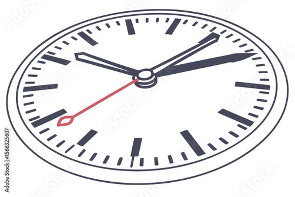 Obraz Minimalist clock icon with clean lines and subtle color accents