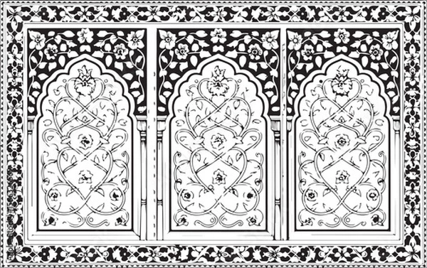 Obraz Islamic Ornament Arch Pattern Set


