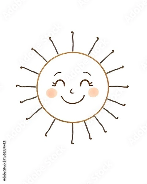 Fototapeta sun line drawing