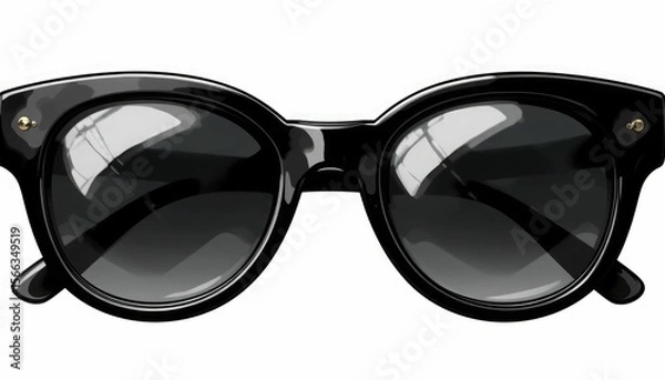 Obraz Available in transparent PNG
Black sunglasses illustration on a white backdrop, contemporary vintage styles, stylish eyewear shapes, sunglasses vector collection, ideal for fashion designs, icons, and