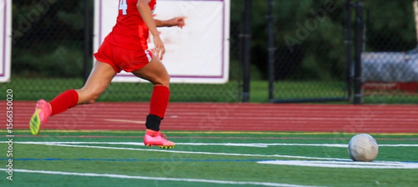 Obraz Soccer Player chasing the Soccer Ball During a Game