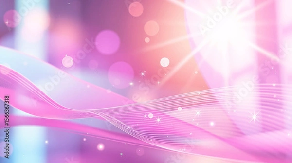 Fototapeta Colorful light beams creating a vibrant and radiant stage atmosphere.