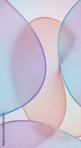 Fototapeta Soft Pastel Abstract Glass Shapes - Blurred Translucent Modern Background