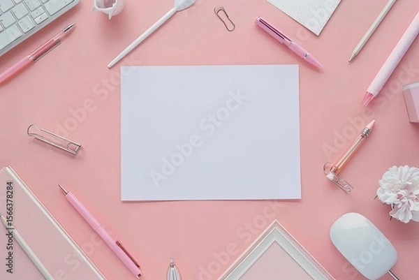 Fototapeta Premium Quality Visual of Stationery Lying Around Frame