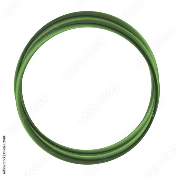 Fototapeta 3D green round frame