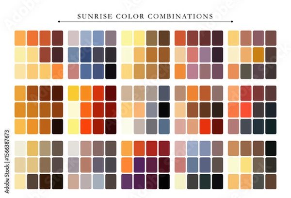 Fototapeta Vibrant sunrise color palette with warm gradients, perfect for nature, design, and digital artworks.