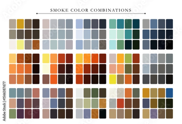 Fototapeta Vibrant smoke color palette with abstract swirls, perfect for digital design, art, and backgrounds.