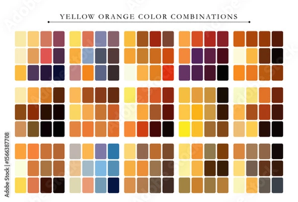 Fototapeta Vibrant yellow and orange color palette perfect for design, branding, packaging, and creative backgrounds.