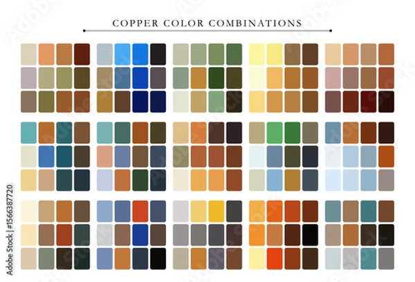 Fototapeta Elegant copper color palette with warm metallic tones, perfect for luxury branding and design.
