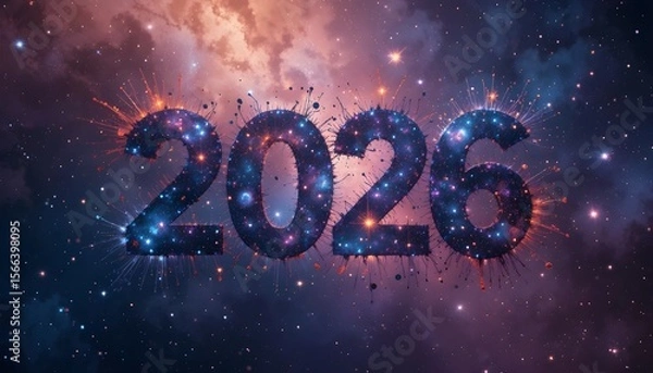 Fototapeta 2026 shaped with stars, galaxies, and cosmic dust, deep space background
