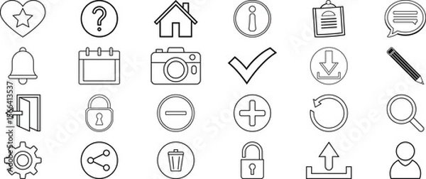 Fototapeta Outline Icons for Web and Mobile Apps