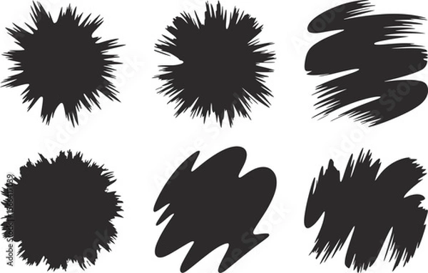 Fototapeta Grunge ink splash set, hand drawn paint burst, abstract explosion, artistic stroke, vector collection