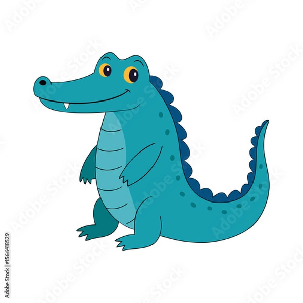 Fototapeta crocodile standing vector icon isolated on white background