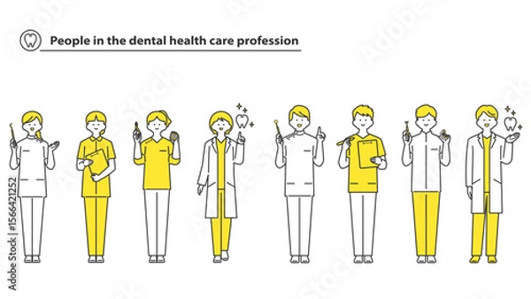 Fototapeta 歯科医療従事者　人物アバターセット 2c