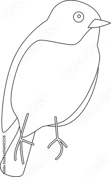 Fototapeta Modern line art of a bird in motion, ideal for elegant design use or classroom coloring pages.