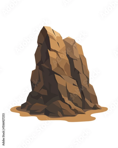 Obraz Stone mountain. Rock. Vector illustration on a white background.