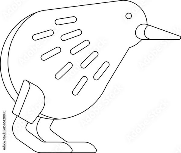 Fototapeta Detailed line drawing of a bird, ready for use in coloring books, flashcards, and creative design projects.