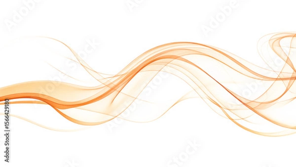 Obraz Orange Smoke Wave on transparent background