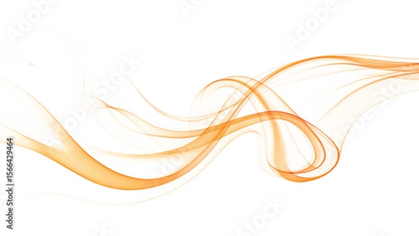 Obraz Orange Smoke Wave on transparent background