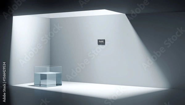 Fototapeta Reflective tranquility in a minimalist space with a focus on emotion
