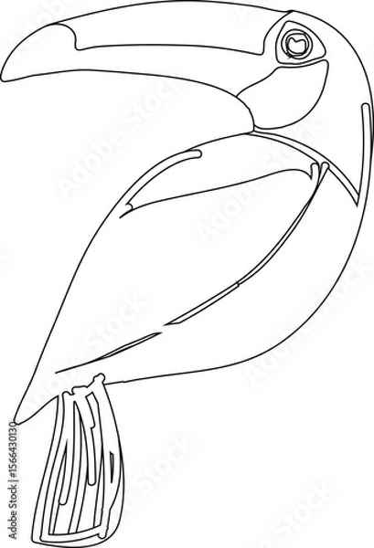 Fototapeta Elegant bird line drawing in vector format. Ideal for kids’ coloring pages, wildlife projects, and craft designs. Simple, clear strokes suitable for print or digital use.