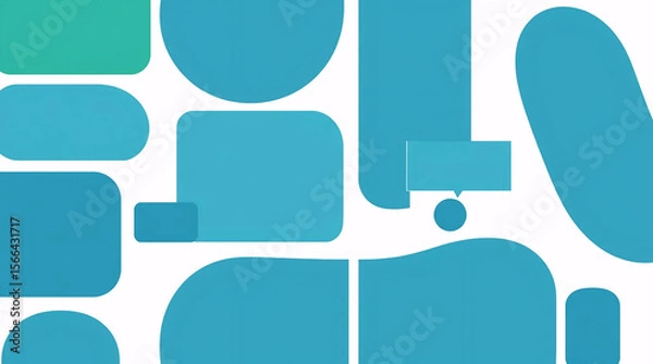 Obraz minimal abstract geometric background with modern blue shapes and blocks in flat design for creative digital use