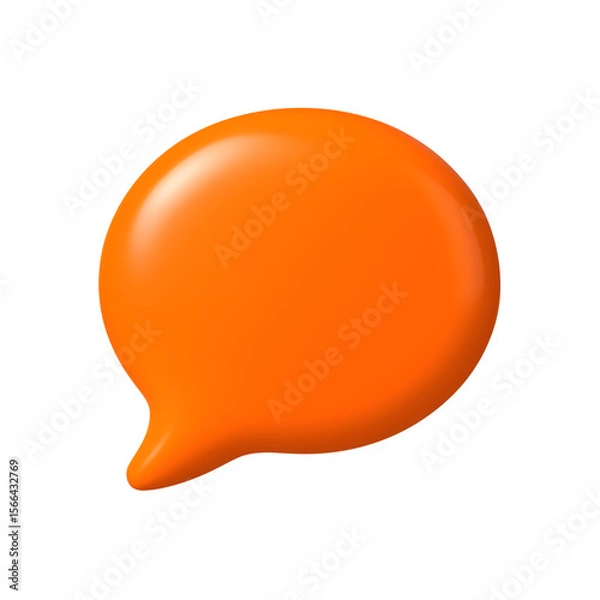 Obraz Orange 3D Speech Bubble Communication Chat Transparent Background