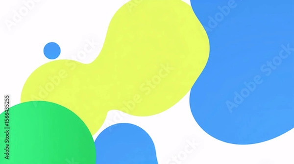 Obraz abstract green and yellow fluid shapes with organic modern art design and minimal smooth gradient background