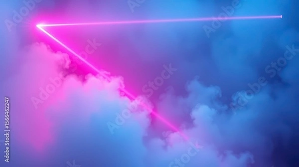 Fototapeta Neon Triangle in Cloudscape