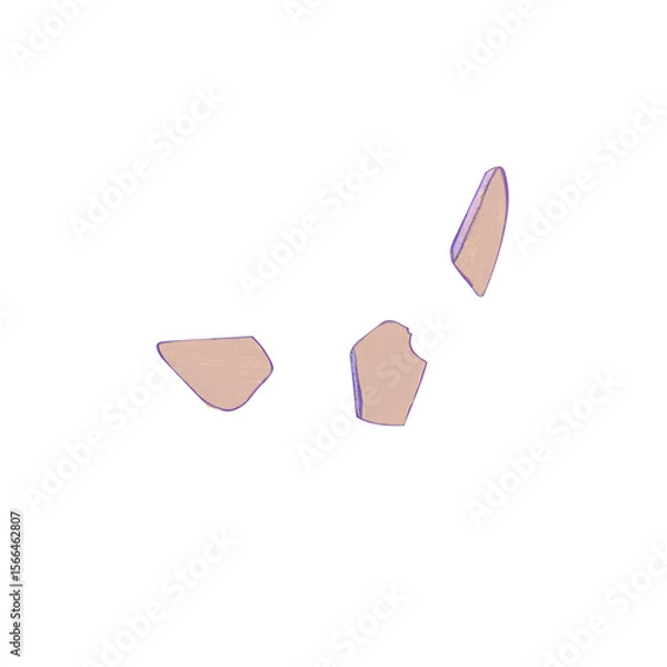 Fototapeta Eggshells on a white background. Watercolor illustration of a fantastic egg. Cartoon style. It is suitable for Easter themes, spring projects, and the creation of fabulous creatures.