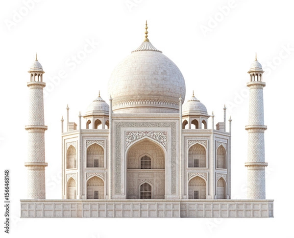 Fototapeta Exploring the majestic taj mahal in agra iconic architecture front view