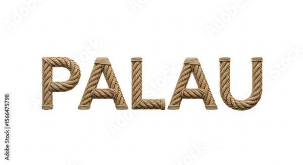 Fototapeta Palau Constitution Day Celebration: Nautical Rope Text Design Element