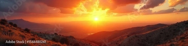 Fototapeta A majestic sunrise over the ancient land of Israel, symbolizing divine presence and the enduring spirit of the nation , prayer, blessing, light