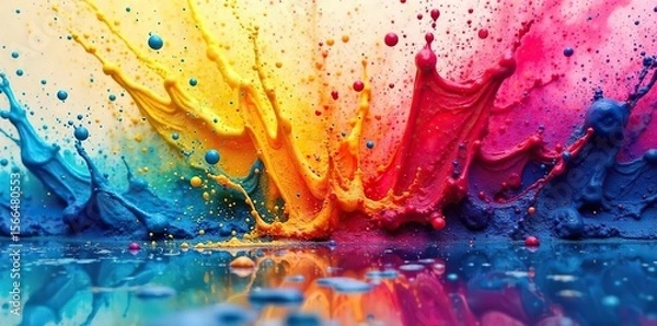 Fototapeta Vibrant Paint Explosion Mesmerizing Canvas Splash of Color and Texture