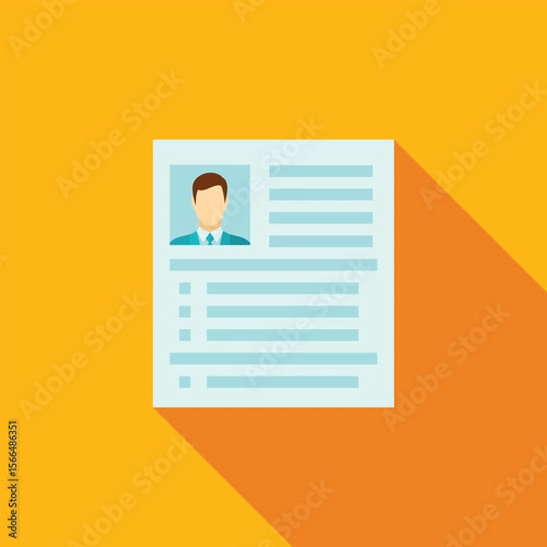 Fototapeta Flat Design Resume Icon – CV Template for Job Application and Career Profile