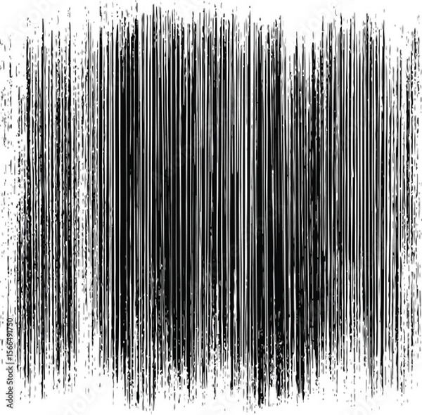 Fototapeta A black and white seamless pattern of vertical lines with varying thicknesses and slight curves design