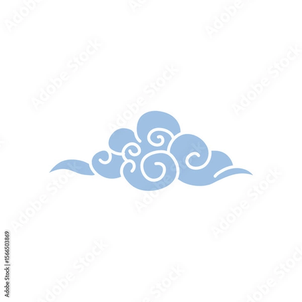 Fototapeta Chinses cloud pattern in vintage style. Asian traditional design elements 