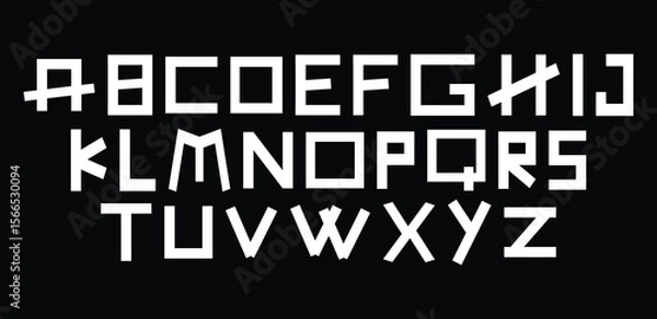Fototapeta Technology Sport Modern Alphabet Font – Bold Typeface Design for Abstract, Fashion, Digital, and Futuristic Logo Branding. Vector illustration