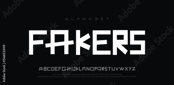 Fototapeta Modern Technology Sport Alphabet Logo Font – Bold Typeface Design for Abstract, Digital, Fashion, and Futuristic Logos, urban style. vector illustration
