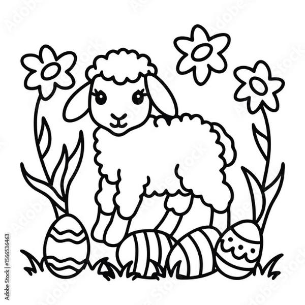 Obraz Easter coloring pages for toddlers

