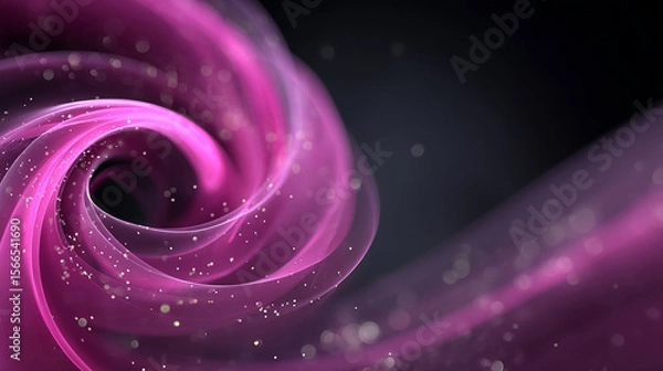 Fototapeta Elegant magenta vortex with shimmering particles creating a captivating abstract light display.