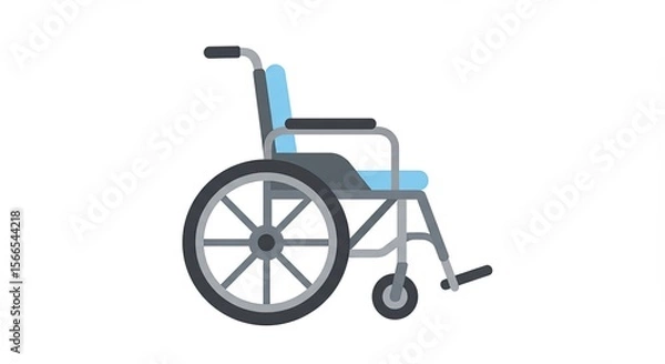 Fototapeta Vector illustration of a flat design wheelchair isolated on a white background