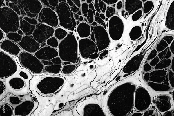 Obraz Organic marbled pattern in black and white