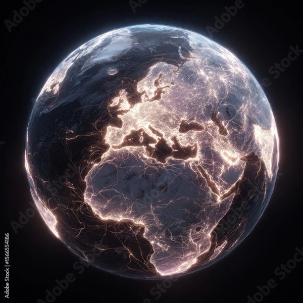 Fototapeta Photorealistic View Of Earth From Space