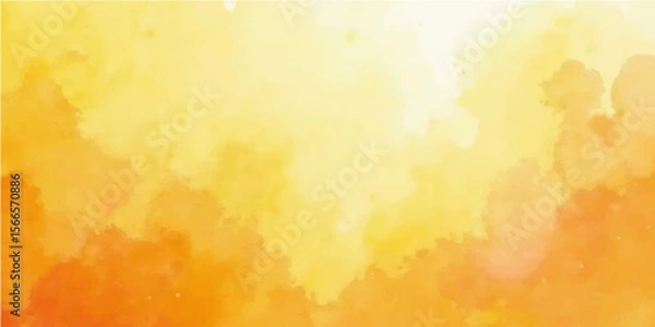 Obraz Abstract watercolor and grunge textures blend with fiery orange and yellow paint on aged paper, creating a vibrant, vintage design