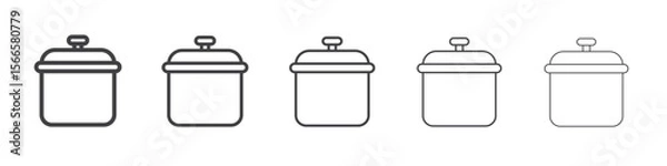 Obraz cooking pot icon flat thin illustration symbol