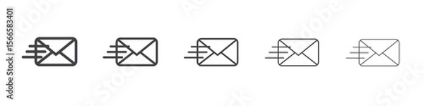Fototapeta mail send icon flat thin illustration symbol